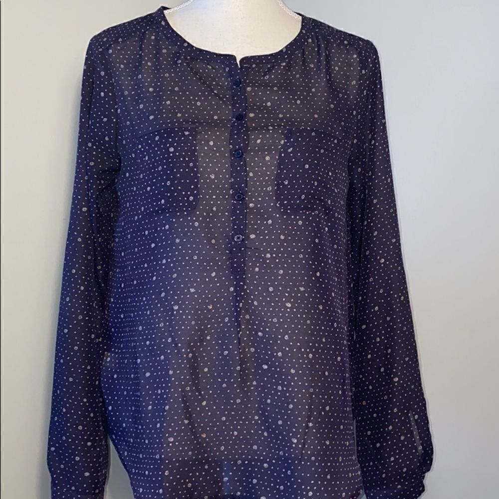Loft Midnight Purple Blouse - Picture 1 of 8